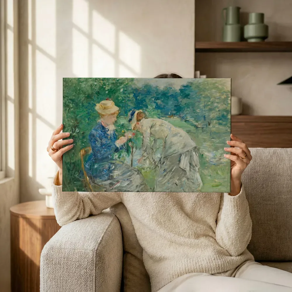 Sfeerimpressie: In het Bois de Boulogne van Berthe Morisot terwijl het omhoog wordt gehouden