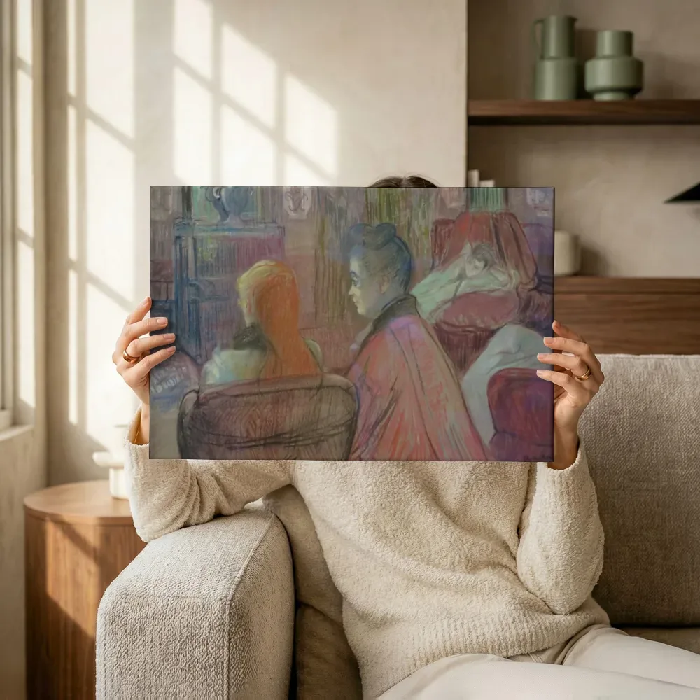 Sfeerimpressie: In de salon van Henri de Toulouse-Lautrec terwijl het omhoog wordt gehouden