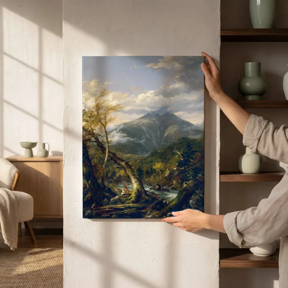 Sfeerimpressie: Indian Pass van Thomas Cole naast de kast