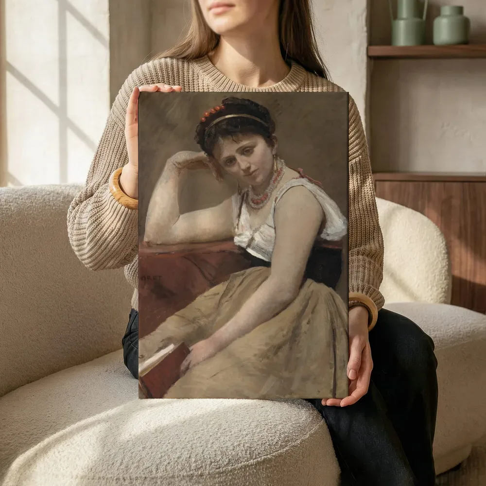 Sfeerimpressie: Interrupted Reading van Jean-Baptiste-Camille Corot terwijl het zittend wordt getoond