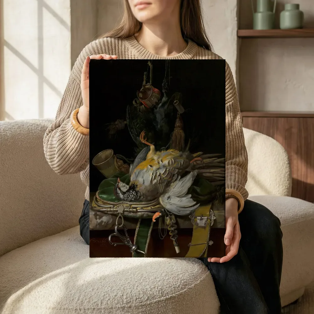 Sfeerimpressie: Jachtstilleven van Willem van Aelst terwijl het zittend wordt getoond
