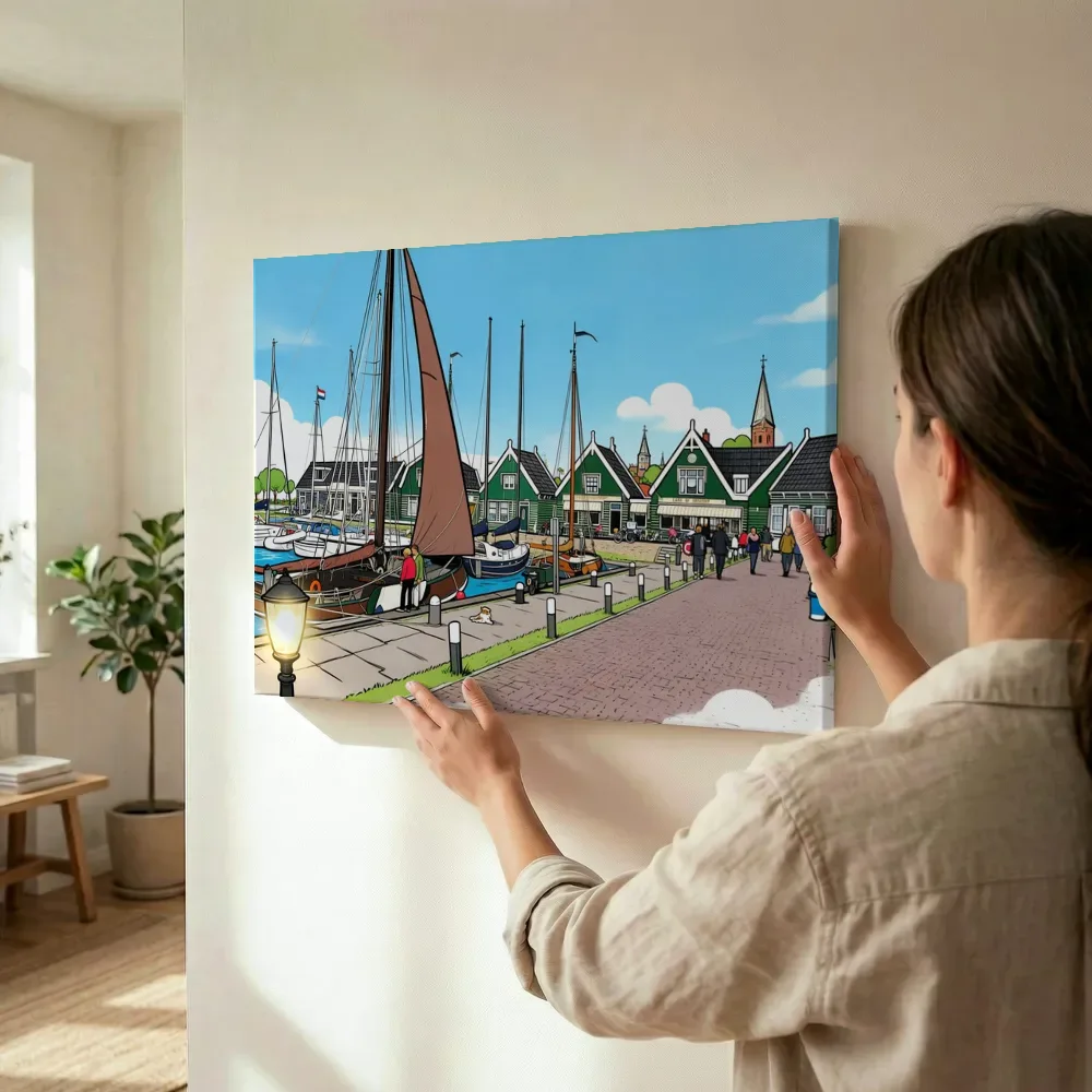 Sfeerimpressie: Kaapstad, Long straat in cartoonstijl terwijl het wordt opgehangen