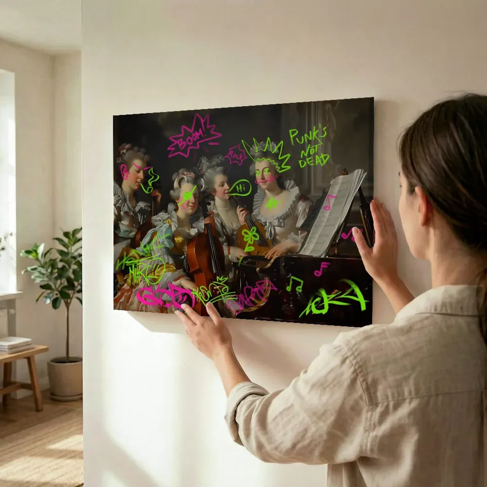 Sfeerimpressie: Kamermuziek graffiti editie terwijl het wordt opgehangen
