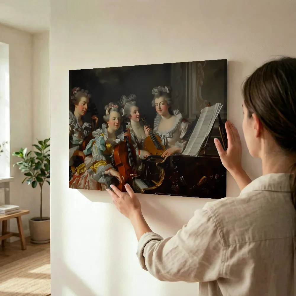 Sfeerimpressie: Kamermuziek terwijl het wordt opgehangen