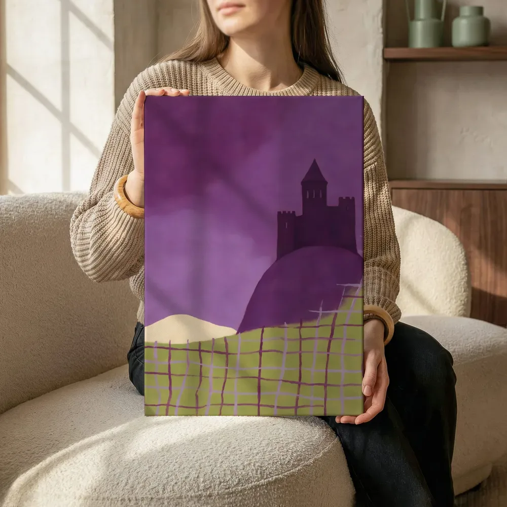 Sfeerimpressie: Kasteel in violet en limoen terwijl het zittend wordt getoond