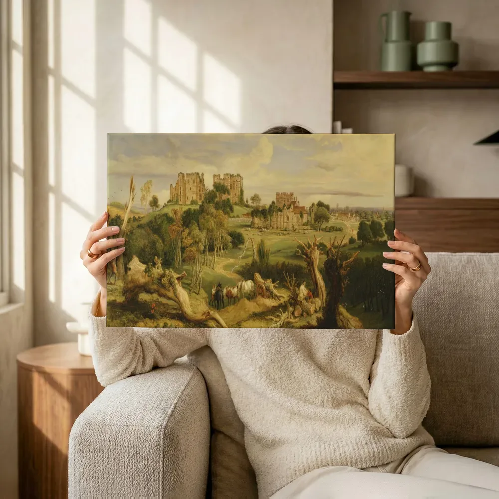 Sfeerimpressie: Kenilworth Castle, Warwickshire van James Ward terwijl het omhoog wordt gehouden