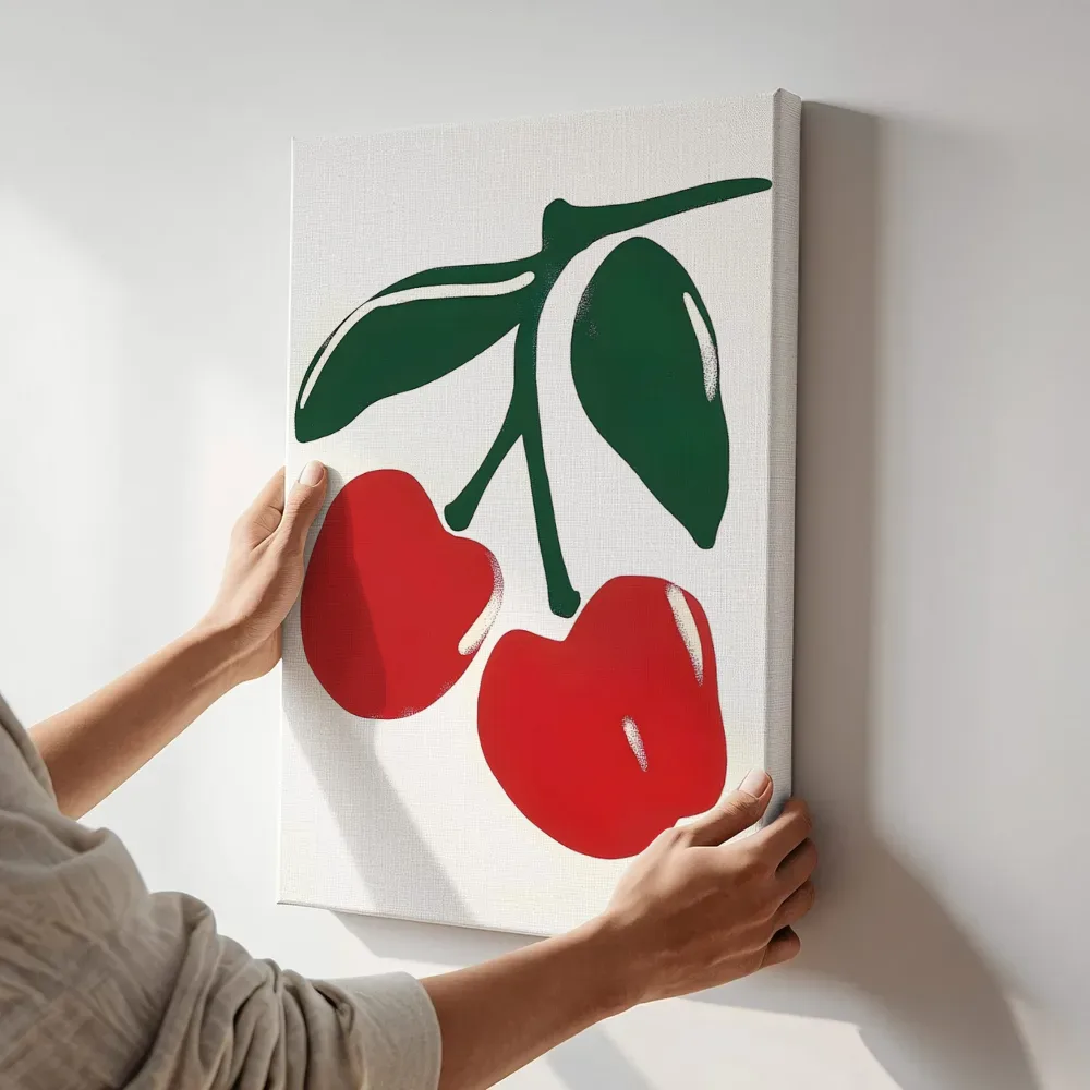 Sfeerimpressie: Kersen in icoonstijl terwijl het aan de muur wordt gehangen