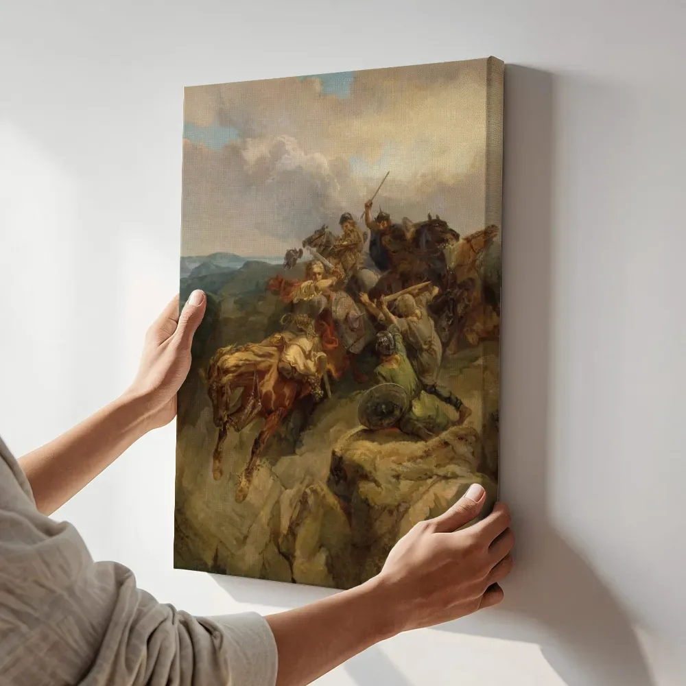 Sfeerimpressie: King Erik Väderhatt van Oskar Leonard Anderson terwijl het aan de muur wordt gehangen
