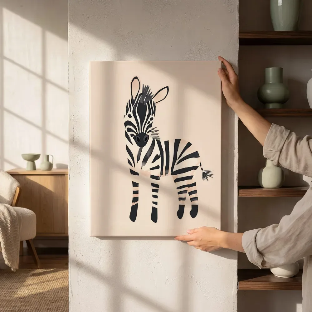 Sfeerimpressie: Klein zebrababy naast de kast