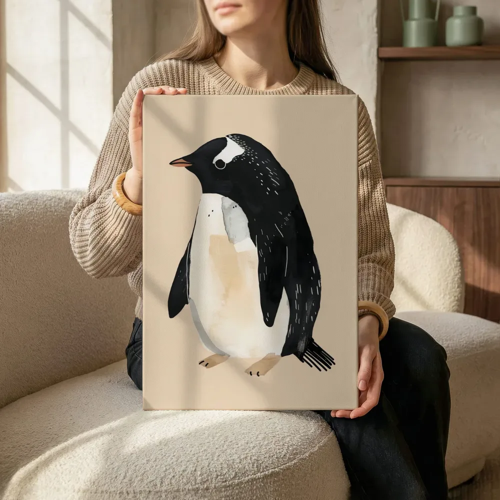 Sfeerimpressie: Kleine pinguïn terwijl het zittend wordt getoond