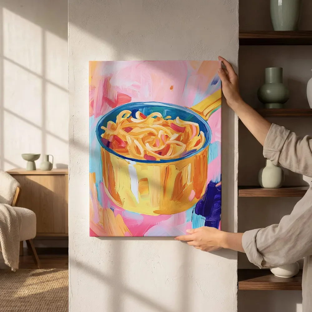 Sfeerimpressie: Kleurrijke pastasalade naast de kast