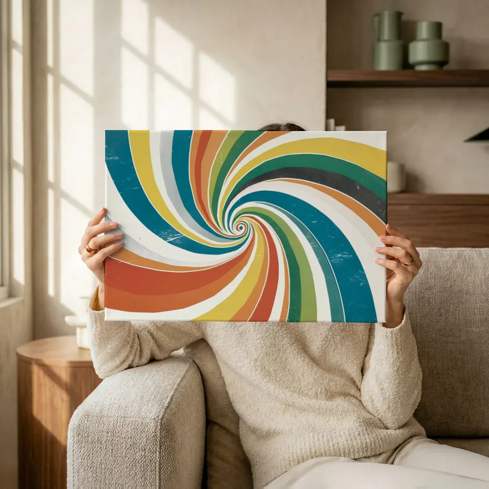 Sfeerimpressie: Kleurrijke regenboogwervel terwijl het omhoog wordt gehouden