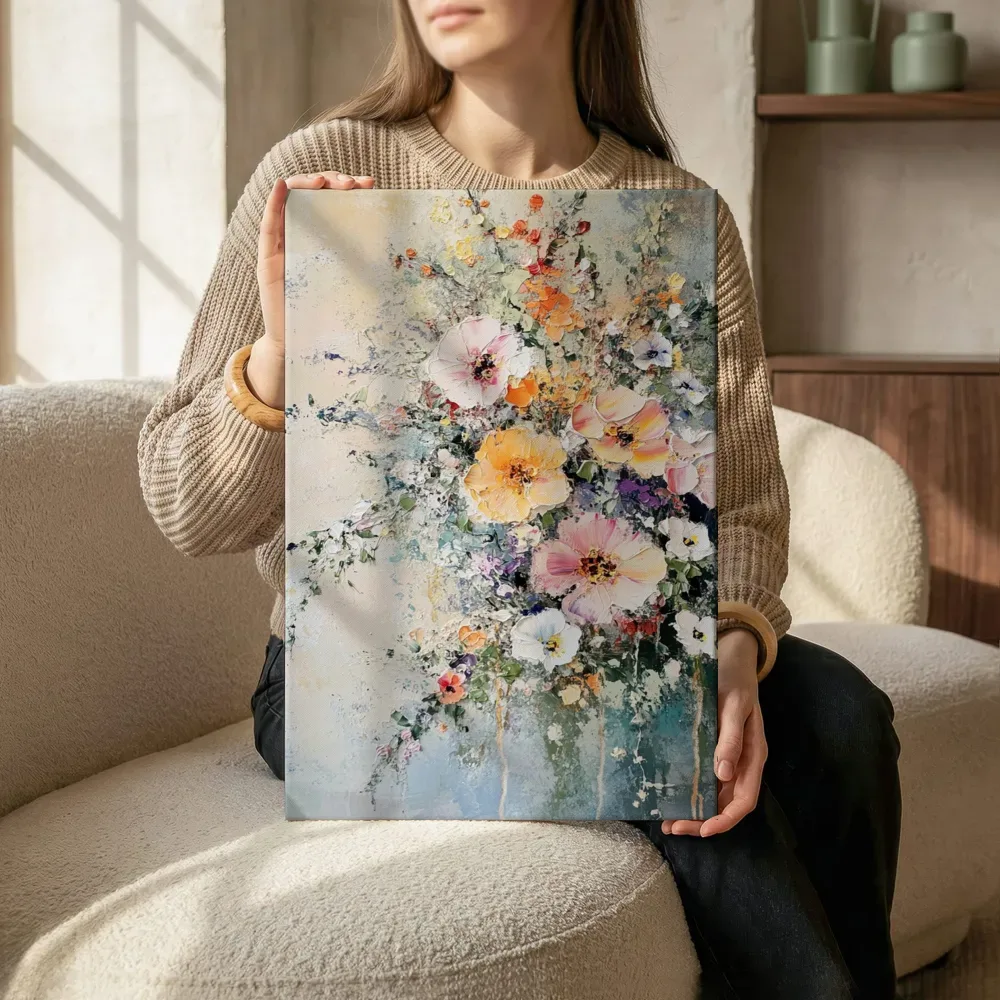Sfeerimpressie: Kleurrijke wilde bloemen terwijl het zittend wordt getoond