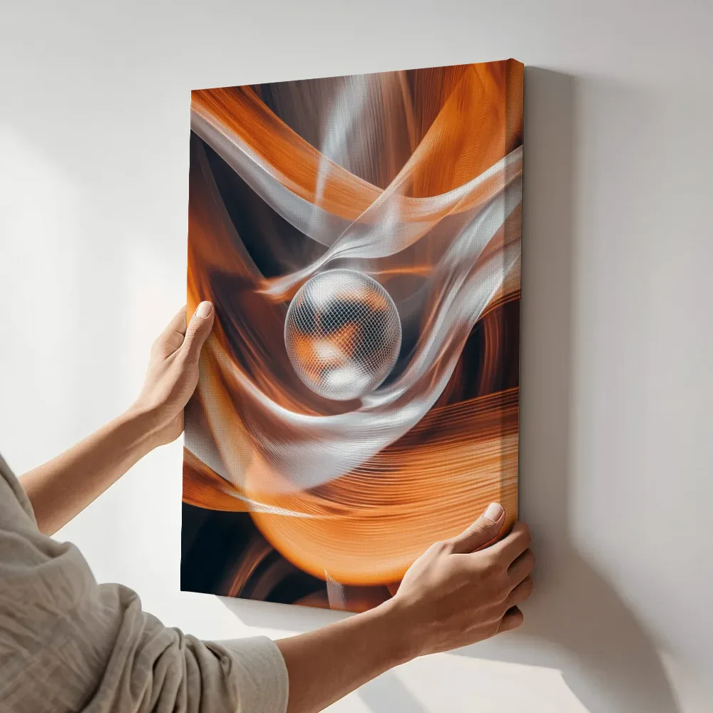 Sfeerimpressie: Koperen zijden bol terwijl het aan de muur wordt gehangen