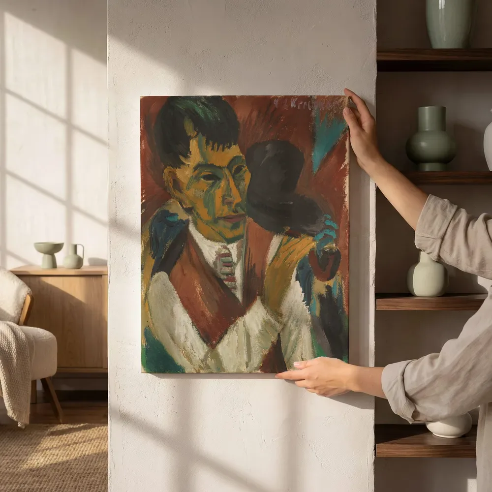 Sfeerimpressie: Hoofd met pijp van Ernst Ludwig Kirchner naast de kast