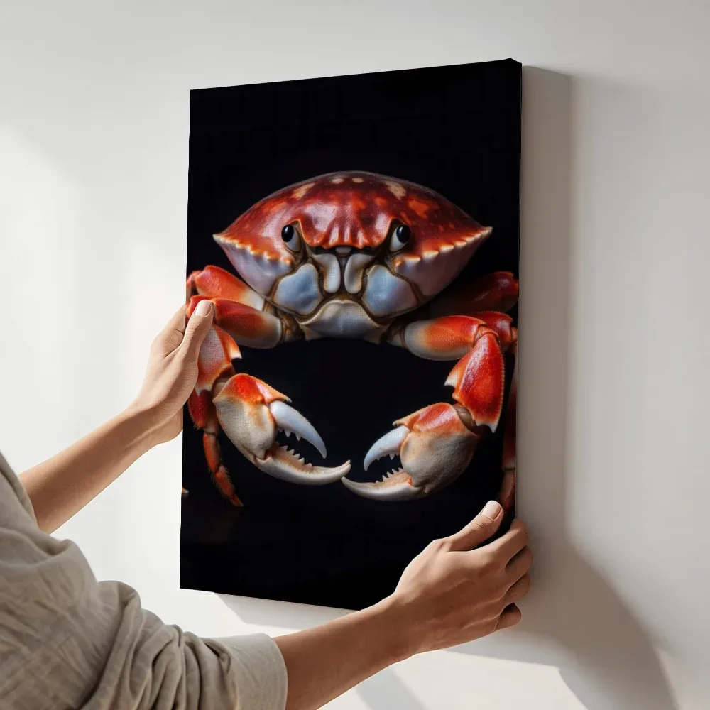 Sfeerimpressie: Rood-witte krab terwijl het aan de muur wordt gehangen