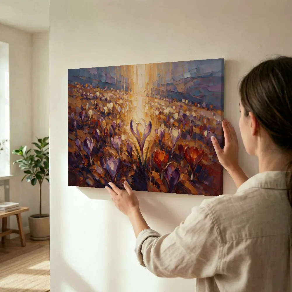 Sfeerimpressie: Krokus op de helling in terracotta terwijl het wordt opgehangen