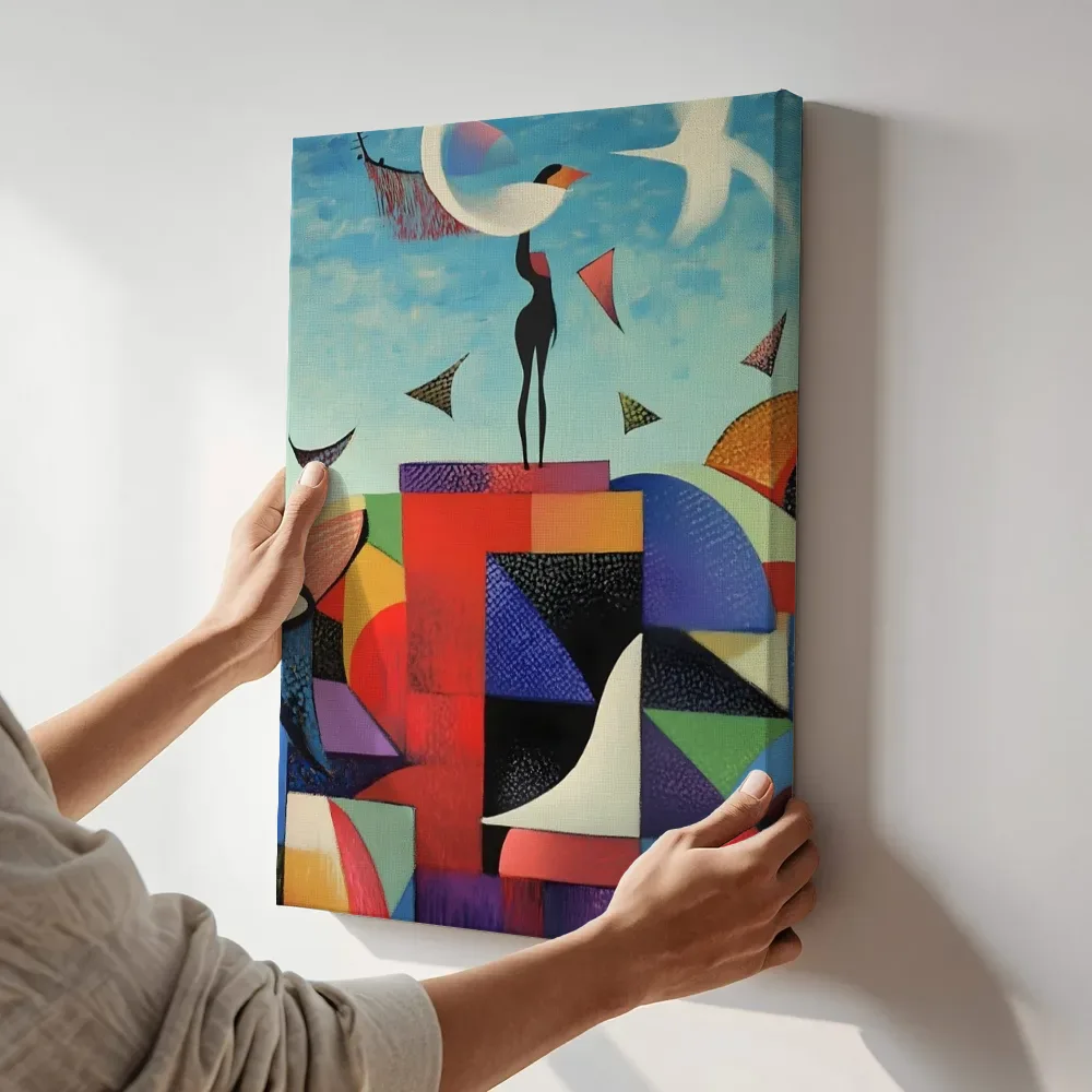 Sfeerimpressie: Figuur op het dak terwijl het aan de muur wordt gehangen