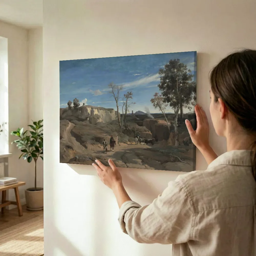 Sfeerimpressie: La Cervara, de Romeinse Campagna van Jean-Baptiste-Camille Corot terwijl het wordt opgehangen