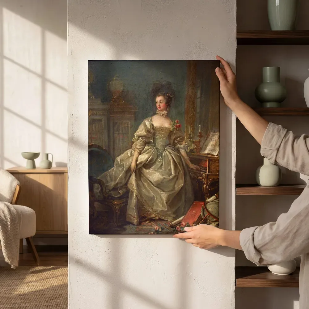 Sfeerimpressie: La marquise de Pompadour van Francois Boucher naast de kast
