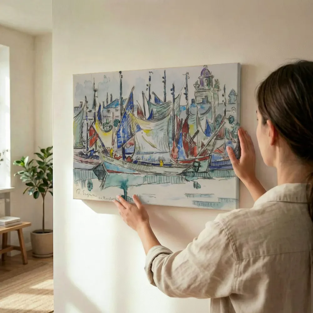 Sfeerimpressie: La Rochelle van Paul Signac terwijl het wordt opgehangen