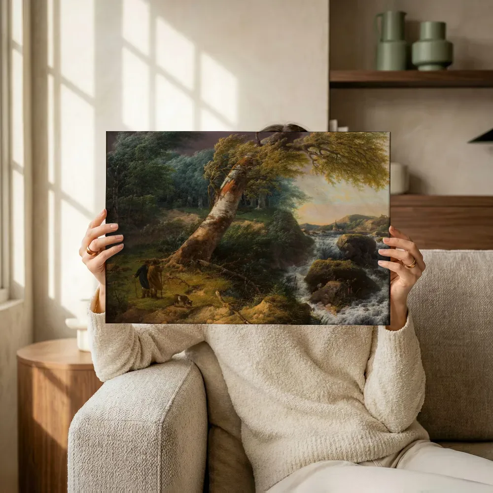 Sfeerimpressie: Landschap in de storm van Gerard van Nijmegen terwijl het omhoog wordt gehouden
