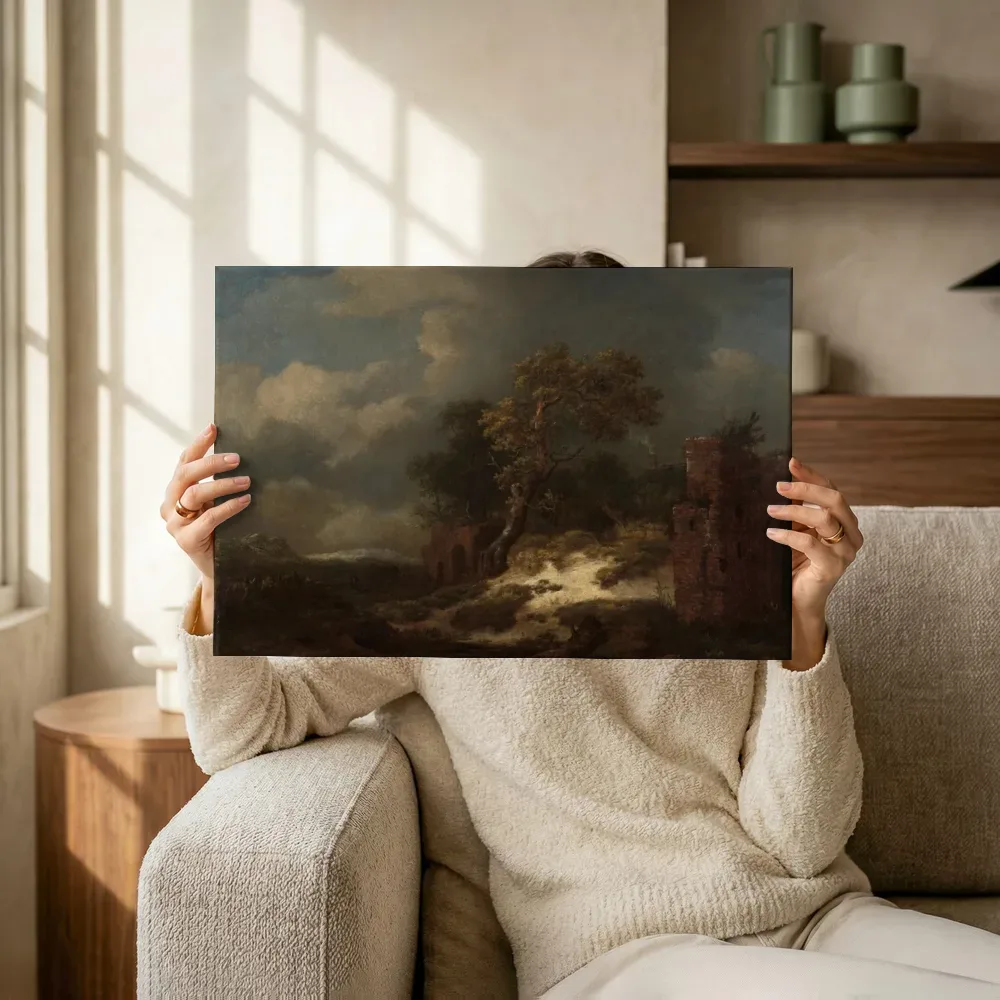 Sfeerimpressie: Landschap met ruïnes terwijl het omhoog wordt gehouden