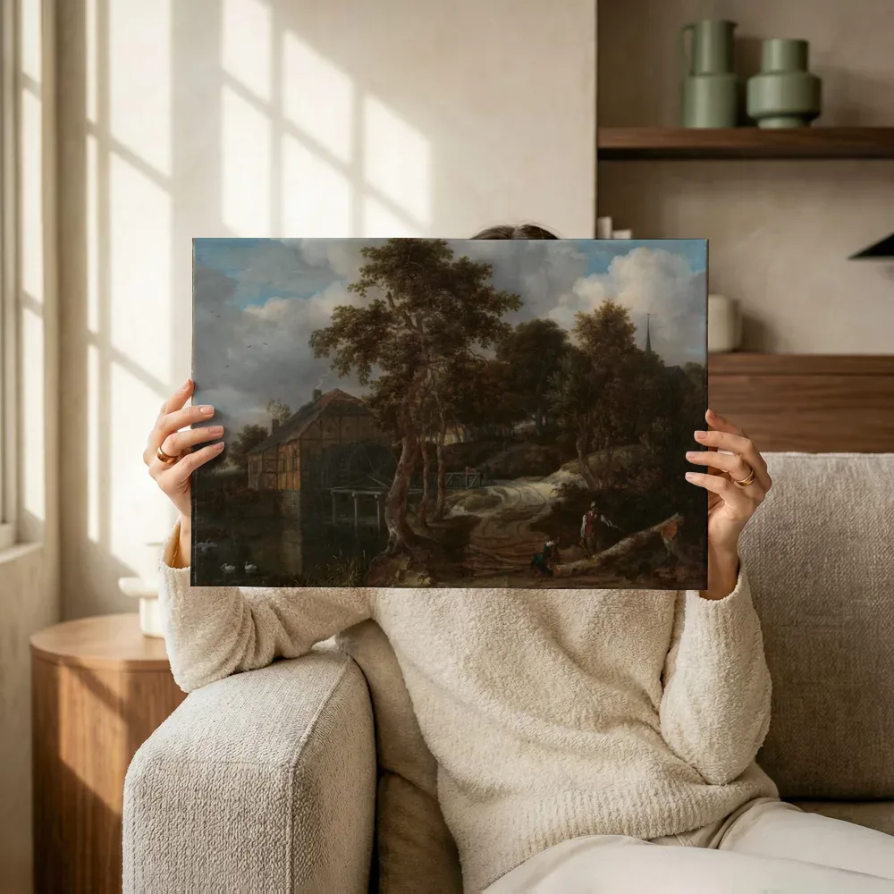 Sfeerimpressie: Landschap met watermolen terwijl het omhoog wordt gehouden
