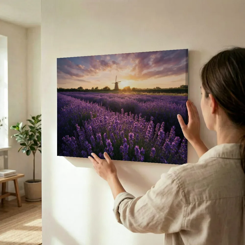 Sfeerimpressie: Lavendel bij het gouden uur 4 terwijl het wordt opgehangen