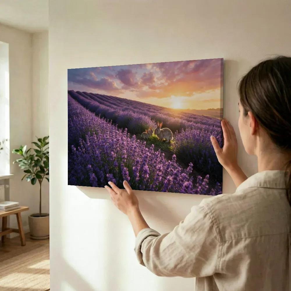 Sfeerimpressie: Lavendel bij het gouden uur 6 terwijl het wordt opgehangen