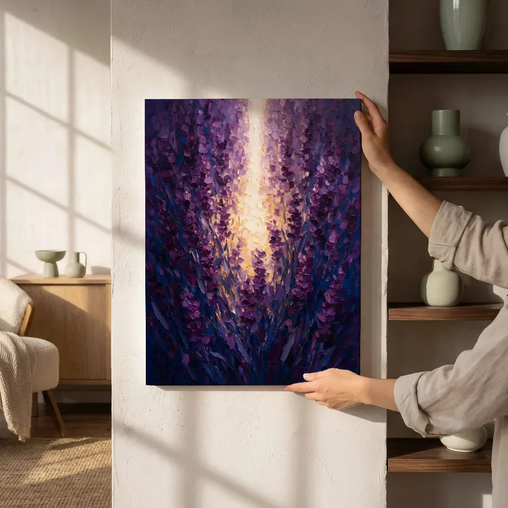Sfeerimpressie: Lavendel in aubergine naast de kast