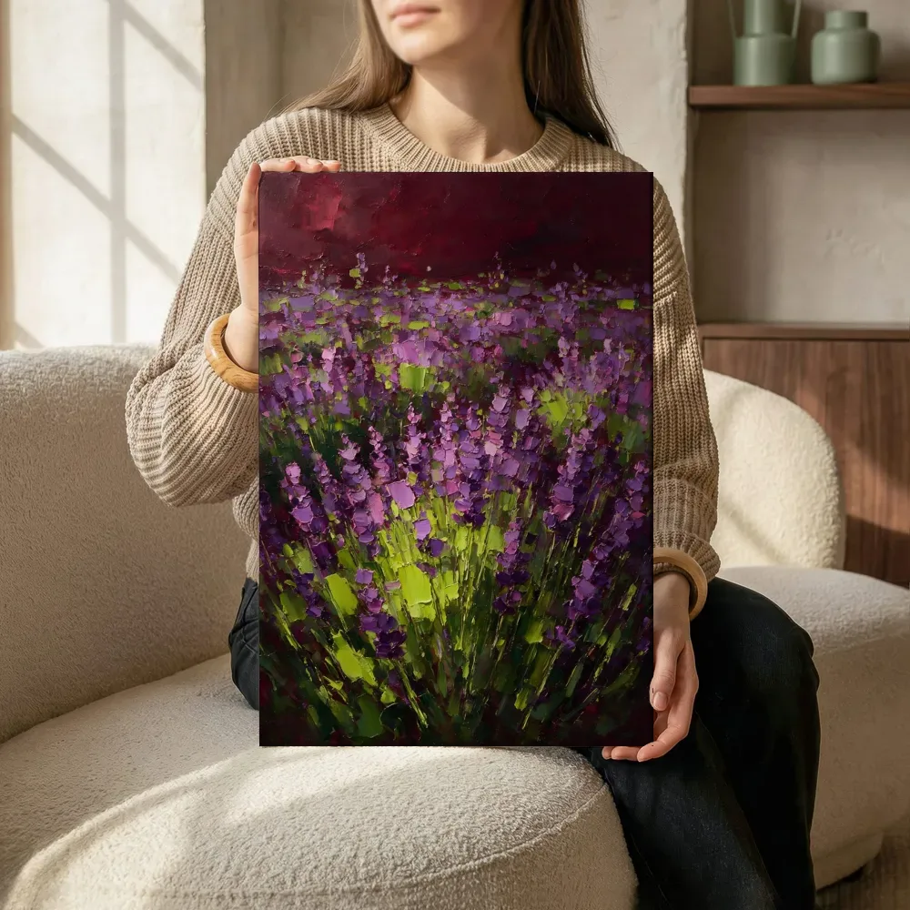 Sfeerimpressie: Lavendel in het landschap in limoen terwijl het zittend wordt getoond
