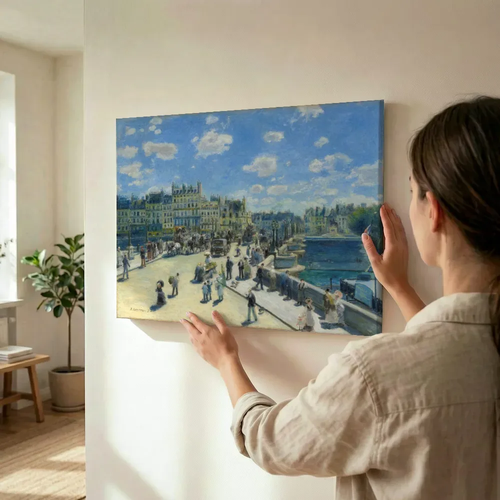 Sfeerimpressie: Le Pont Neuf van Pierre-Auguste Renoir terwijl het wordt opgehangen