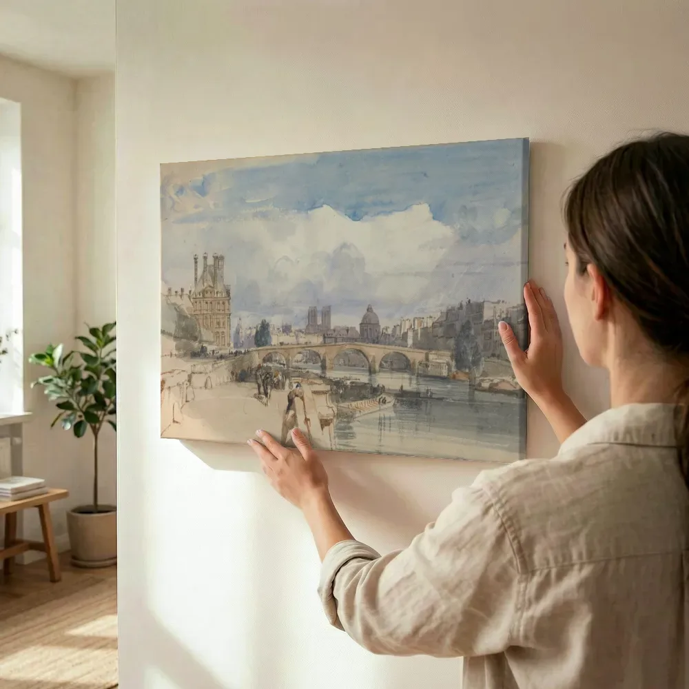Sfeerimpressie: Le Pont Royal van Thomas Shotter Boys terwijl het wordt opgehangen