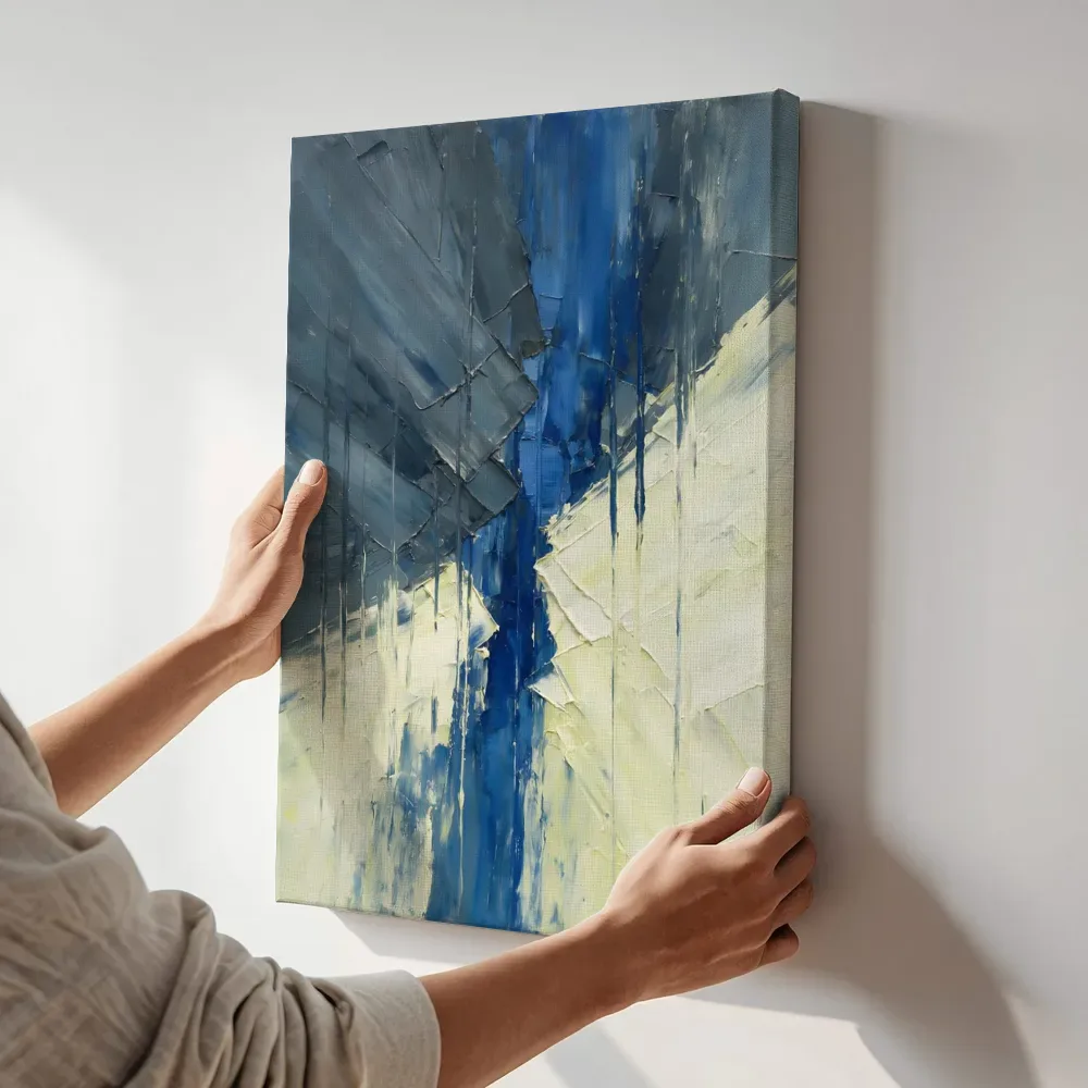 Sfeerimpressie: Leisteen en kalkwit in storm terwijl het aan de muur wordt gehangen