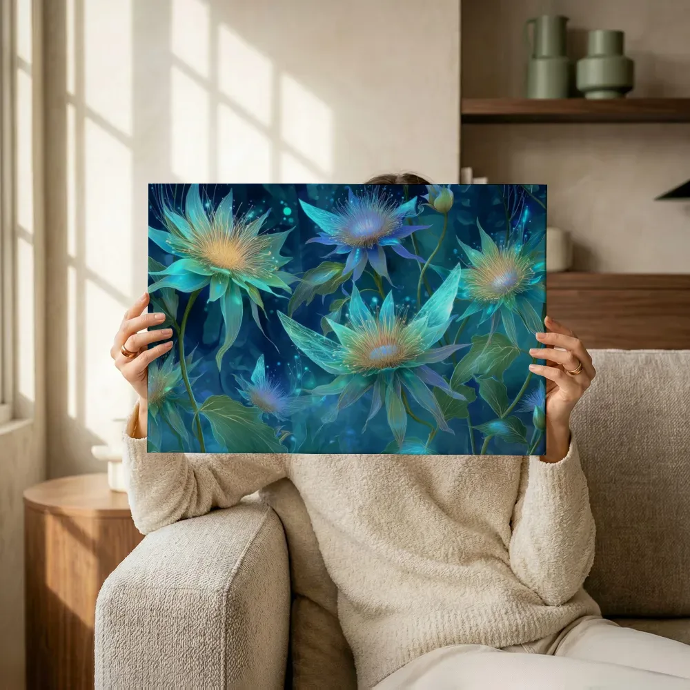 Sfeerimpressie: Libellenbloemen in de nacht terwijl het omhoog wordt gehouden