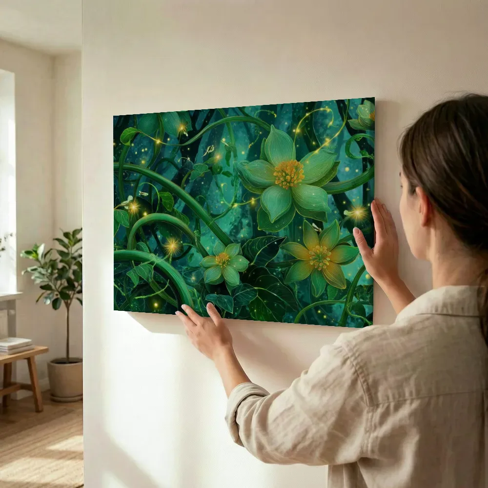 Sfeerimpressie: Lichtgevend woud der bloemen terwijl het wordt opgehangen
