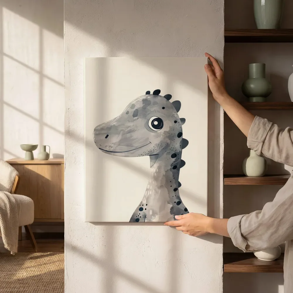 Sfeerimpressie: Lieve baby dino naast de kast