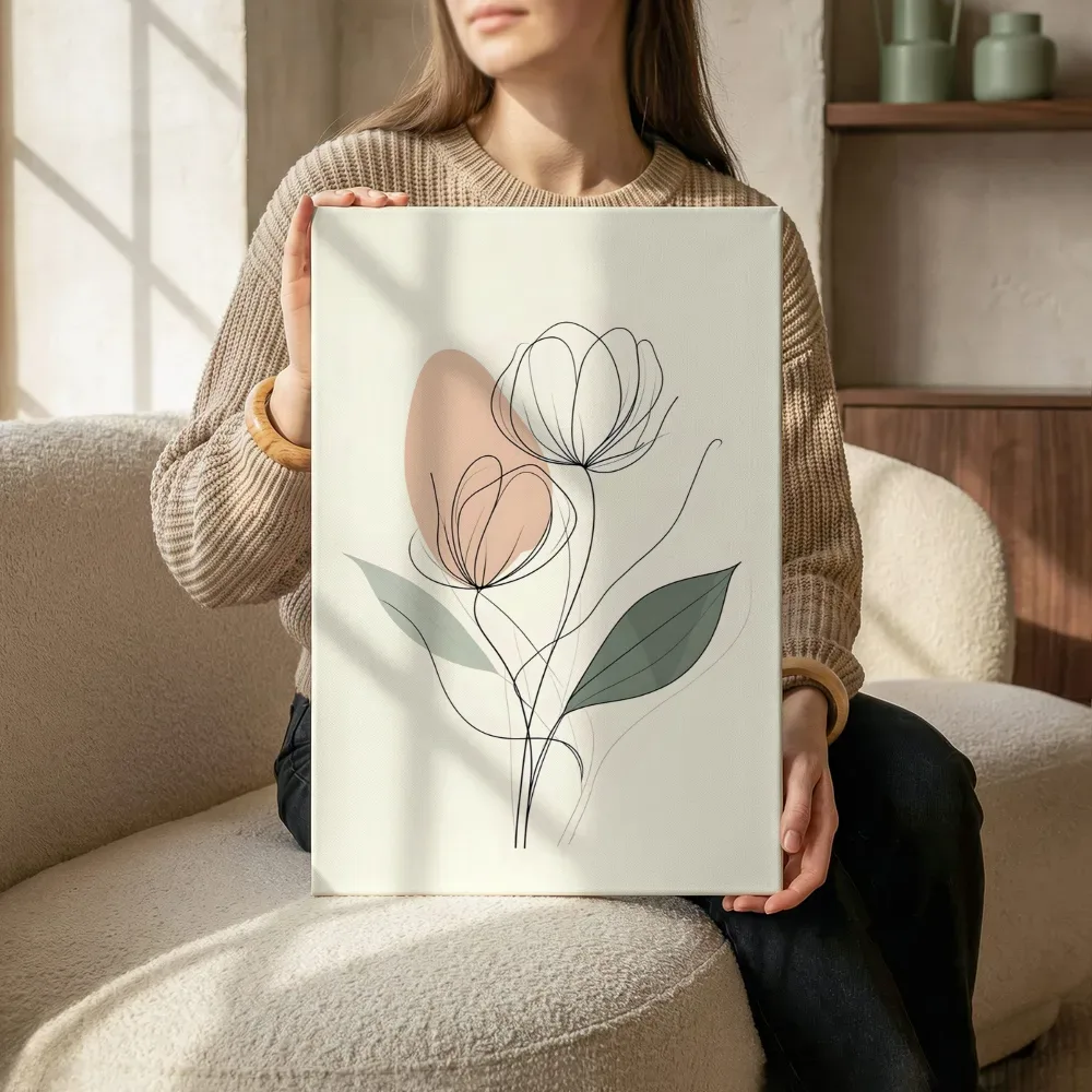Sfeerimpressie: Lijntekening tulpen terwijl het zittend wordt getoond