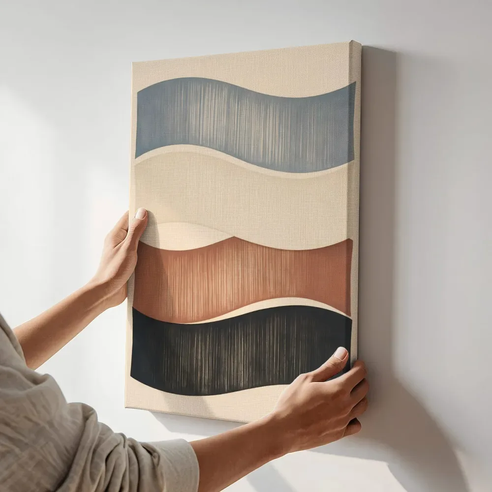 Sfeerimpressie: Lintvormen Organic Geometry 4 terwijl het aan de muur wordt gehangen