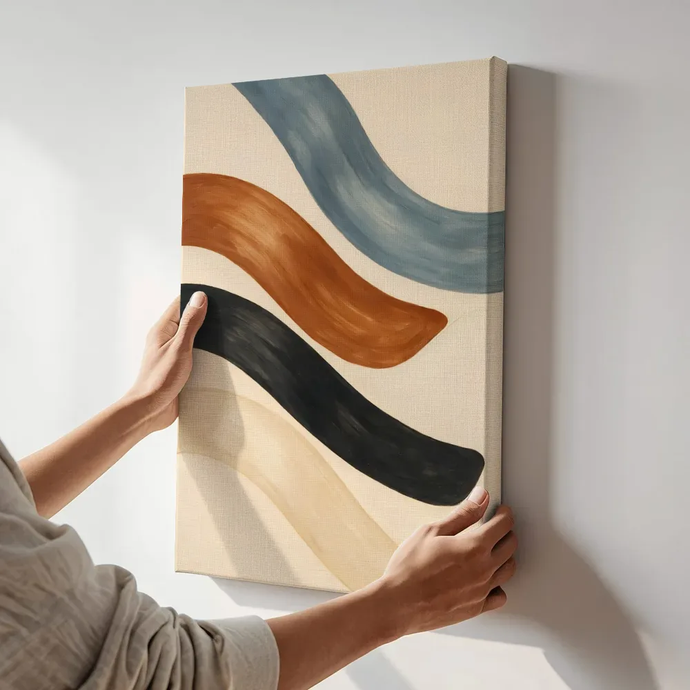 Sfeerimpressie: Lintvormen Organic Geometry 8 terwijl het aan de muur wordt gehangen