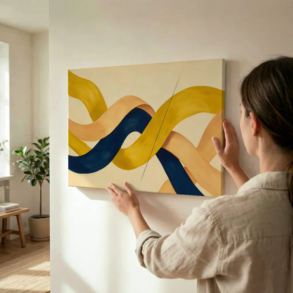 Sfeerimpressie: Lintvormen Organic Geometry 9 terwijl het wordt opgehangen