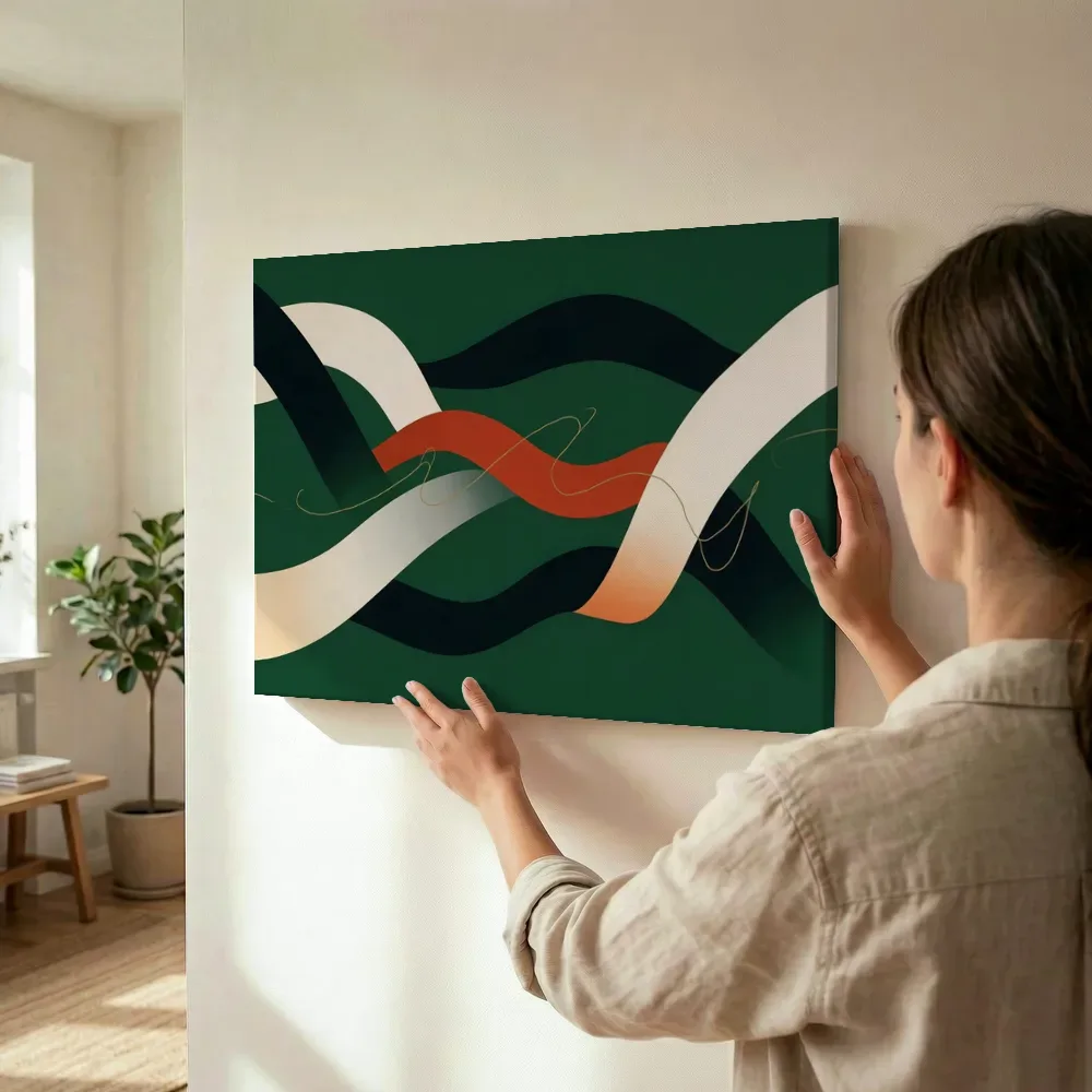 Sfeerimpressie: Lintvormen Organic Geometry in inktzwart 4 terwijl het wordt opgehangen
