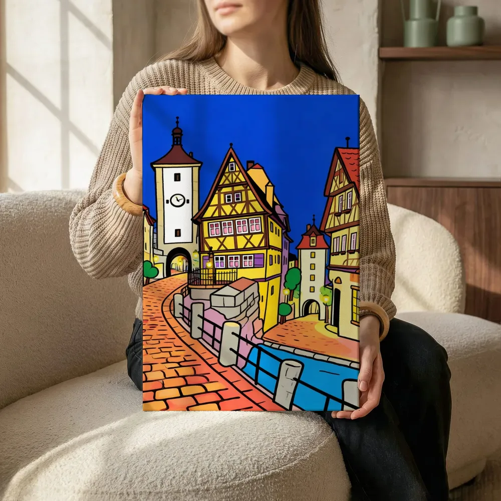 Sfeerimpressie: Lissabon, Bairro Alto in cartoonstijl terwijl het zittend wordt getoond