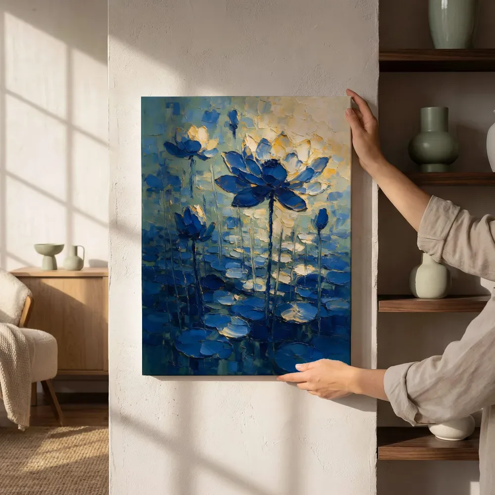 Sfeerimpressie: Lotus in diepblauw naast de kast