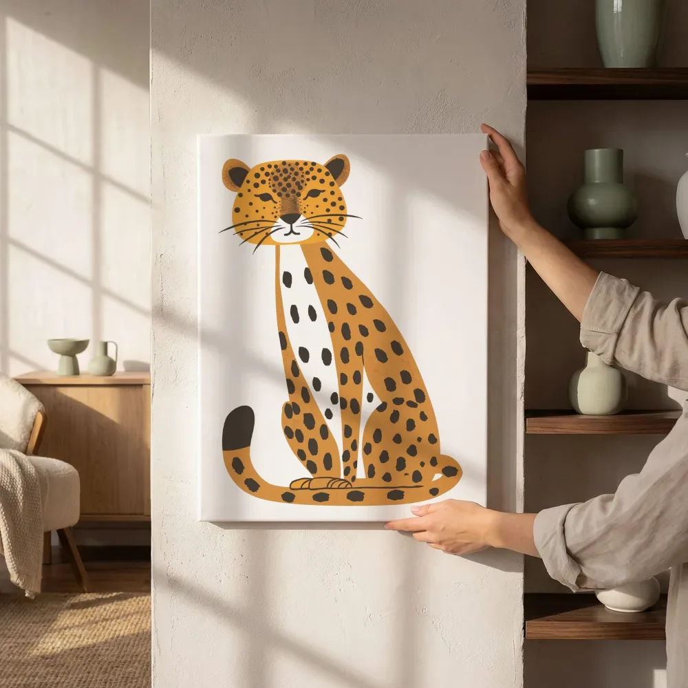 Sfeerimpressie: Cheetah zit rustig naast de kast