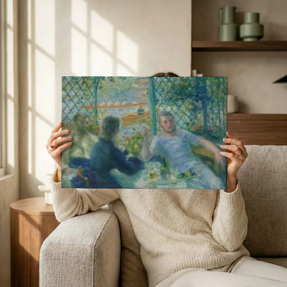 Sfeerimpressie: De lunch van de roeiers van Pierre-Auguste Renoir terwijl het omhoog wordt gehouden