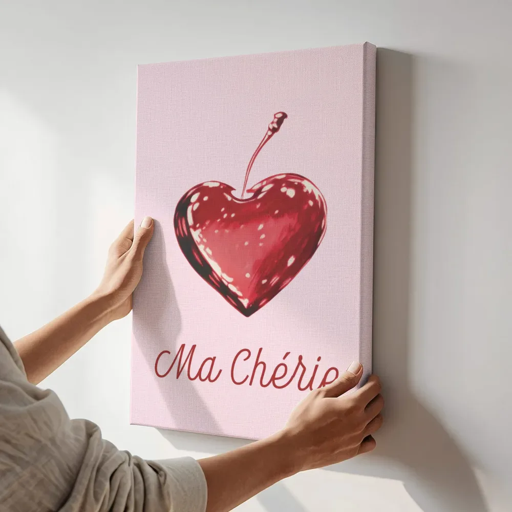 Sfeerimpressie: Ma chérie terwijl het aan de muur wordt gehangen