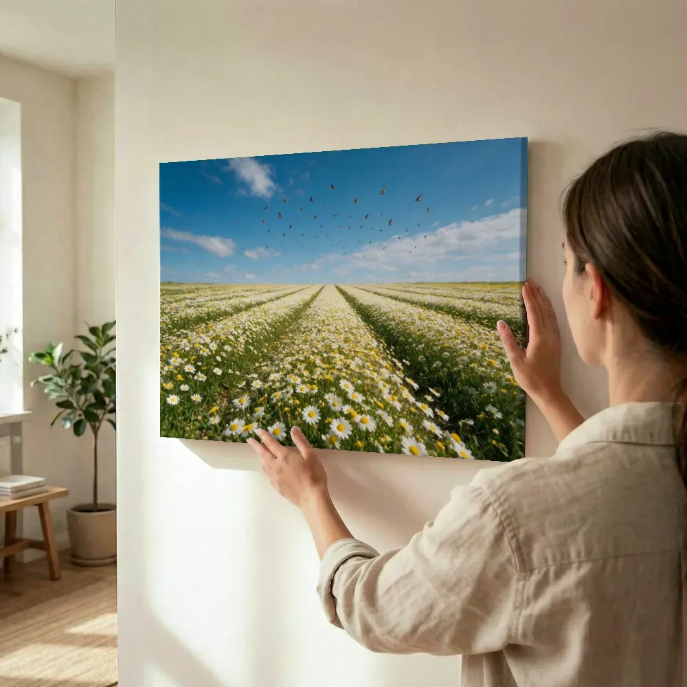 Sfeerimpressie: Madeliefje bij volle zon 2 terwijl het wordt opgehangen