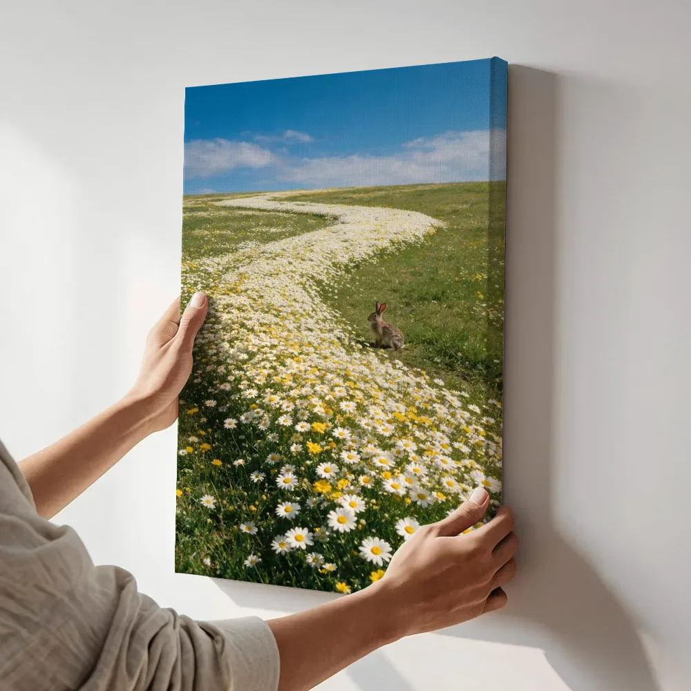 Sfeerimpressie: Madeliefje bij volle zon 6 terwijl het aan de muur wordt gehangen